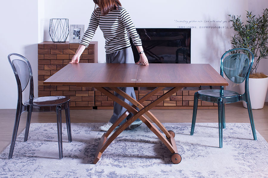 伸縮式テーブルカリガリス　コヌビア　マスコッティ身長式テーブル